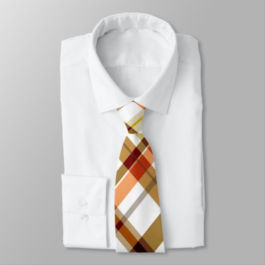 Herbstfarben Kariert Krawatte (Gebunden)