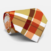 Herbstfarben Kariert Krawatte (Gerollt)