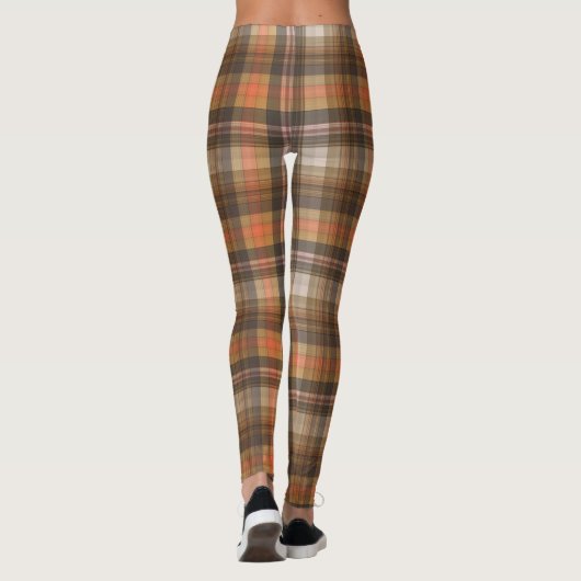 Herbstfarben Kariert Leggings (Rückseite)