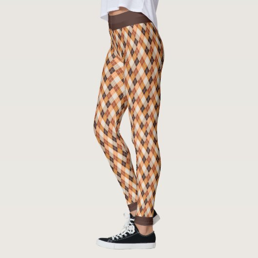 Herbstfarben Kariert Leggings (Links)