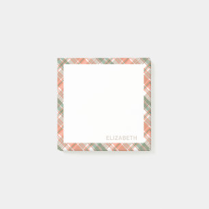 Herbstfarben Kariert Post-it Klebezettel