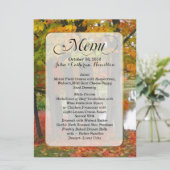Herbstfarben-kundenspezifisches Hochzeits-Menü Menükarte (Stehend Vorderseite)