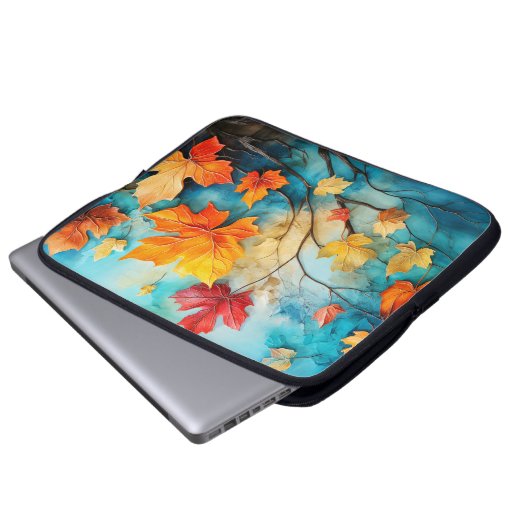 Herbstfarben Laptopschutzhülle (Vorne Knopf)