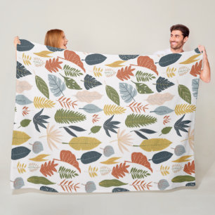 Herbstfarben lauschen dem farbenfrohen, orangefarb fleecedecke