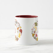 Herbstfarben, Leafs Circle Illustration Tasse (Zentrum)