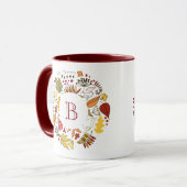 Herbstfarben, Leafs Circle Illustration Tasse (Vorderseite Links)