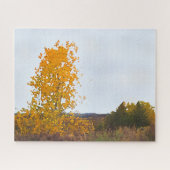 Herbstfarben Lone Cottonwood Tree Impressionistisc Puzzle (Horizontal)