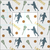 Herbstfarben Male Lacrosse Player-Muster Stoff (Kachel)
