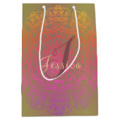 Herbstfarben-Mandala-Monogram-Geschenktasche Mittlere Geschenktüte (Vorderseite)