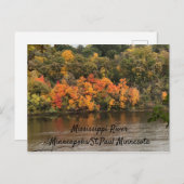 Herbstfarben Mississippi Fluss Minneapolis Postkarte (Vorne/Hinten)