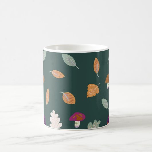 Herbstfarben mit Blätter und Mushroom-Muster Kaffeetasse (Mittel)