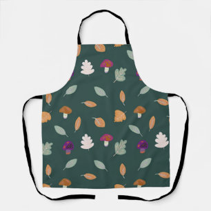 Herbstfarben mit Blätter und Mushroom-Muster Schürze