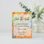 Herbstfarben mit Blumen Hochzeitsstimmung retten D Postkarte (Stehend Vorderseite)