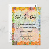 Herbstfarben mit Blumen Hochzeitsstimmung retten D Postkarte (Vorne/Hinten)