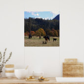 Herbstfarben mit der Herde... Poster (Küche)