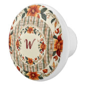 Herbstfarben Monogramm Keramikknauf (Rechts)