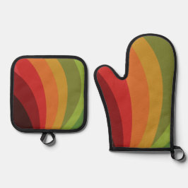 Herbstfarben Ofenhandschuh & Topflappen-Set