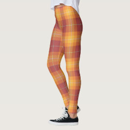 Herbstfarben Orange Mix Kariertes Design Leggings