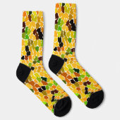 Herbstfarben orange Rot Gelb Apfelgrün braun Socken (Rechts)