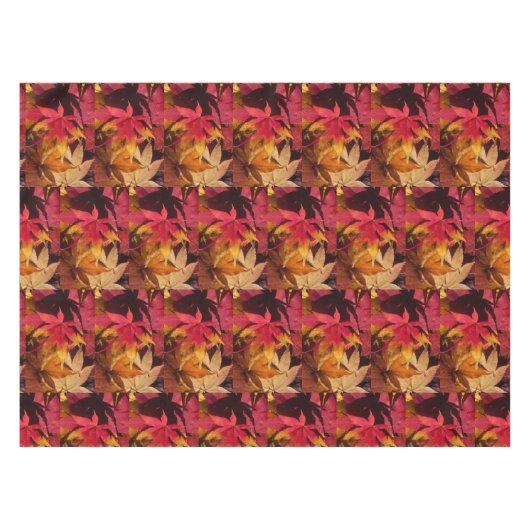 Herbstfarben-Orange verlässt Erntedank Tischdecke (Vorderseite (Horizontal))