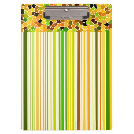 Herbstfarben orangefarbener Apfelgrün-Kaffee Klemmbrett (Vorderseite)