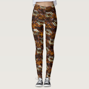 Herbstfarben-Pailletten-Look Leggings