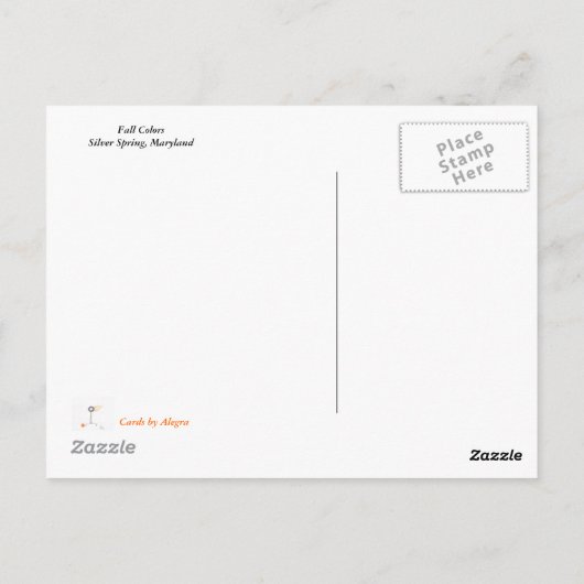 Herbstfarben Postkarte (Rückseite)