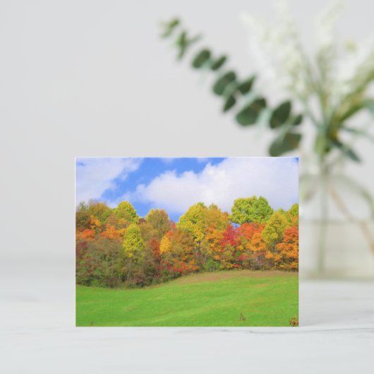 Herbstfarben Postkarte (Stehend Vorderseite)