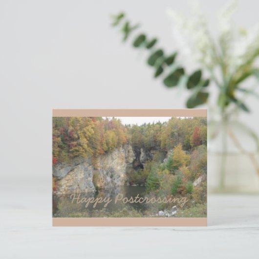 Herbstfarben Postüberqueren Postkarte (Stehend Vorderseite)