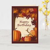 Herbstfarben Pumpkin Patch Happy Birthday Karte (Gelbe Blume)