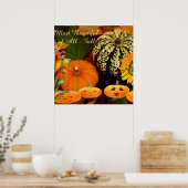 Herbstfarben Pumpkins Kürbislaternen Poster (Küche)