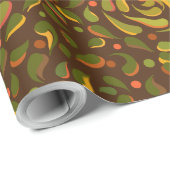 Herbstfarben quiggles Muster Geschenkpapier (Rolleneckpunkt)