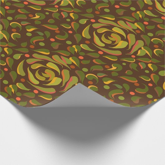 Herbstfarben quiggles Muster Geschenkpapier (Ecke)