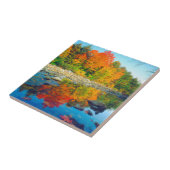 Herbstfarben reflektieren in einem Bach in Vermont Fliese (Seite)