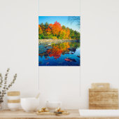 Herbstfarben reflektieren in einem Fluss in Vermon Poster (Küche)