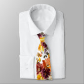 Herbstfarben Rose Gold Peach Floral Neck Tie Krawatte (Gebunden)