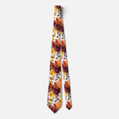 Herbstfarben Rose Gold Peach Floral Neck Tie Krawatte (Vorderseite)