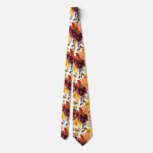 Herbstfarben Rose Gold Peach Floral Neck Tie Krawatte (Rückseite)