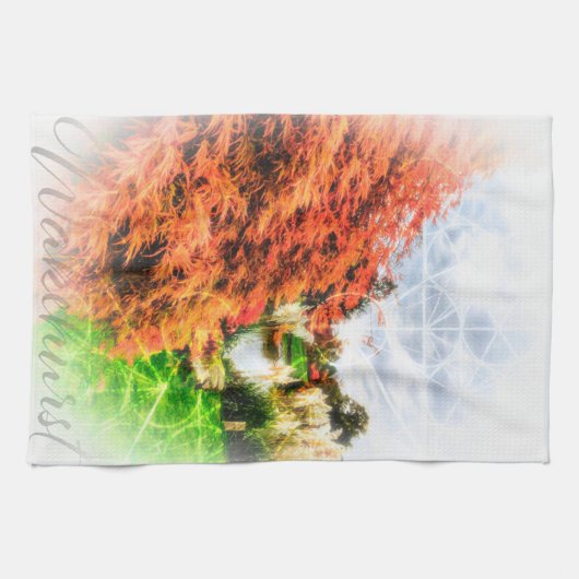 Herbstfarben rotes Acer Teetüchern Geschirrtuch (Horizontal)