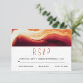 Herbstfarben Rotes Agerateschleiß Hochzeit RSVP Karte (Stehend Vorderseite)