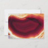 Herbstfarben Rotes Agerateschleiß Hochzeit RSVP Karte (Rückseite)