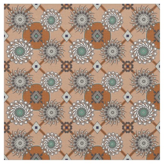 Herbstfarben Rust Brown und Aqua Stoff (Nahaufnahme)