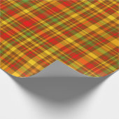 Herbstfarben Rustikales Kariertes Muster Geschenkpapier (Ecke)