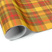 Herbstfarben Rustikales Karomuster Geschenkpapier (Rolleneckpunkt)