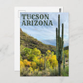 Herbstfarben Saguaro Sabino Canyon Postkarte (Vorne/Hinten)