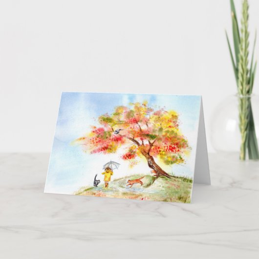 Herbstfarben Sakura Karte (Vorderseite)