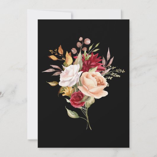 Herbstfarben Schwarzer Geburtstag Einladung (Rückseite)