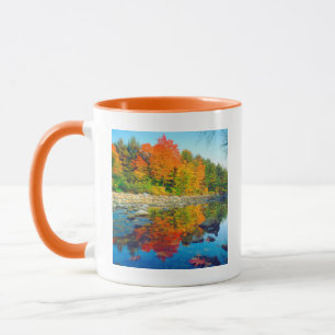 Herbstfarben spiegeln sich in einem Bach in Vermon Tasse