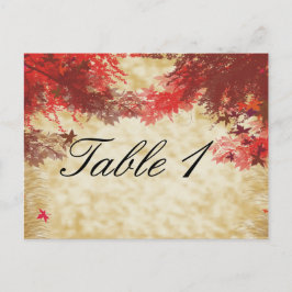 Herbstfarben: Tischnummer Burgund und Rote Branche