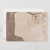 Herbstfarben Tree on Brown Paper Wedding Einladung (Rückseite)